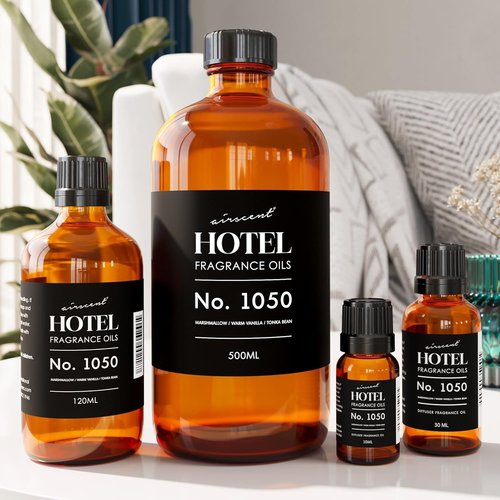AirScent Warm Vanilla Diffuser Oil No. 1050 - Marshmallow & Tonka Bean - Premium Fragrance for Ultrasonic Diffusers - 10 mL Dropper Bottle