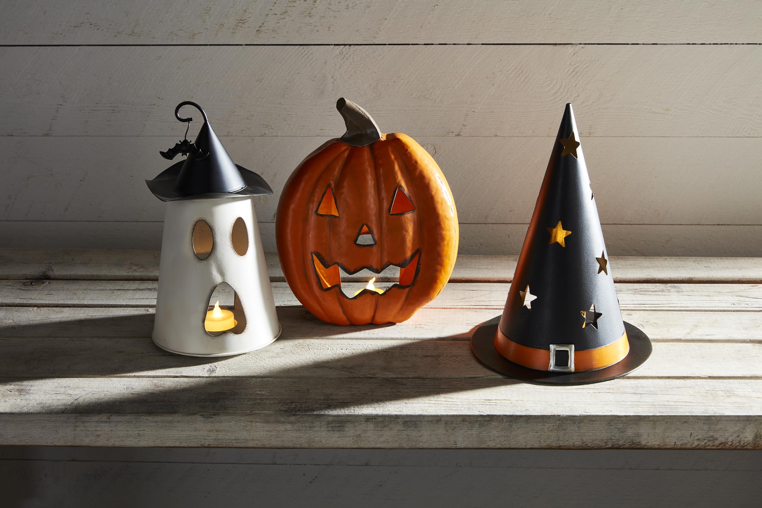 Mud Pie Halloween Tin Lanterns, Hat, 10.5" x 7.5"