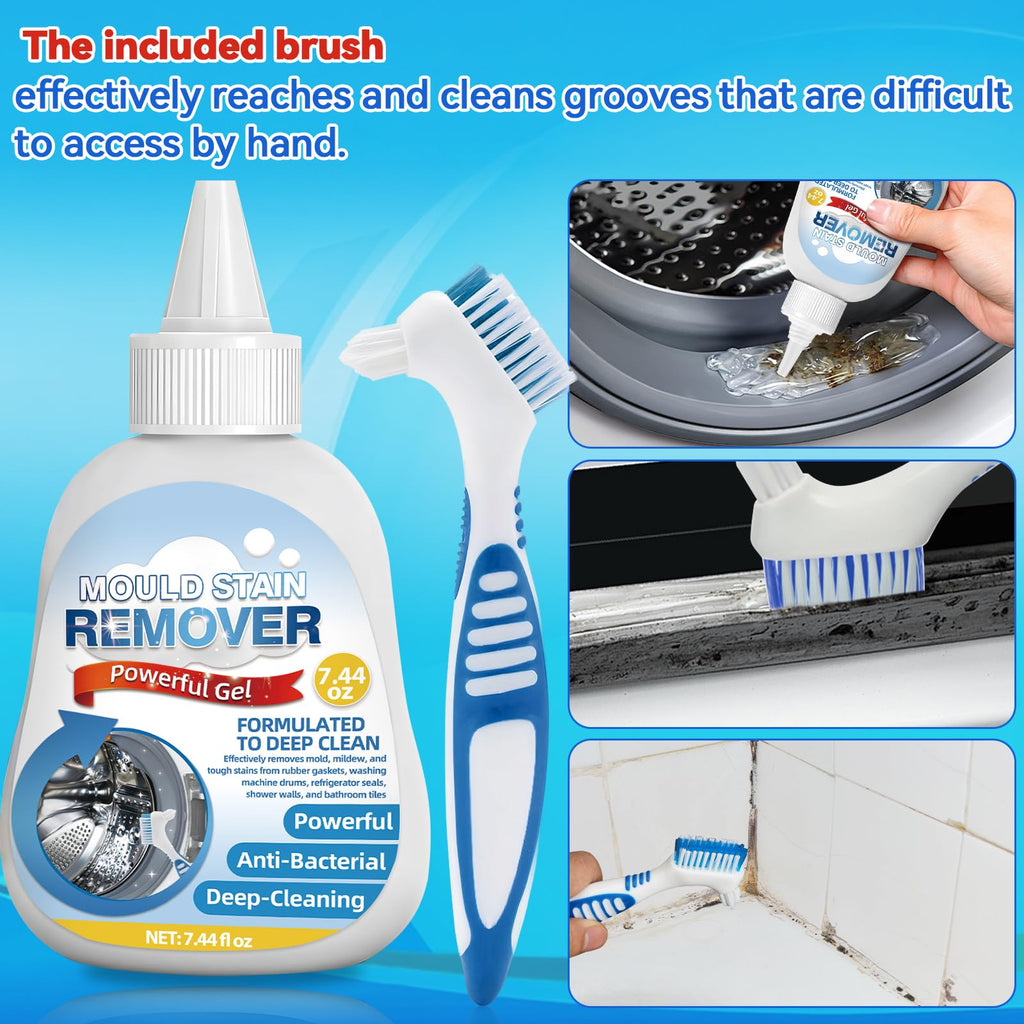 Melanther Mold Remover Gel – Effective Washing Machine Cleaner for Gasket, Mold Stain Remover Gel for Bathroom, Grout, Tile, Shower, Sink, Caulk - All-Purpose Household Cleaner Gel
