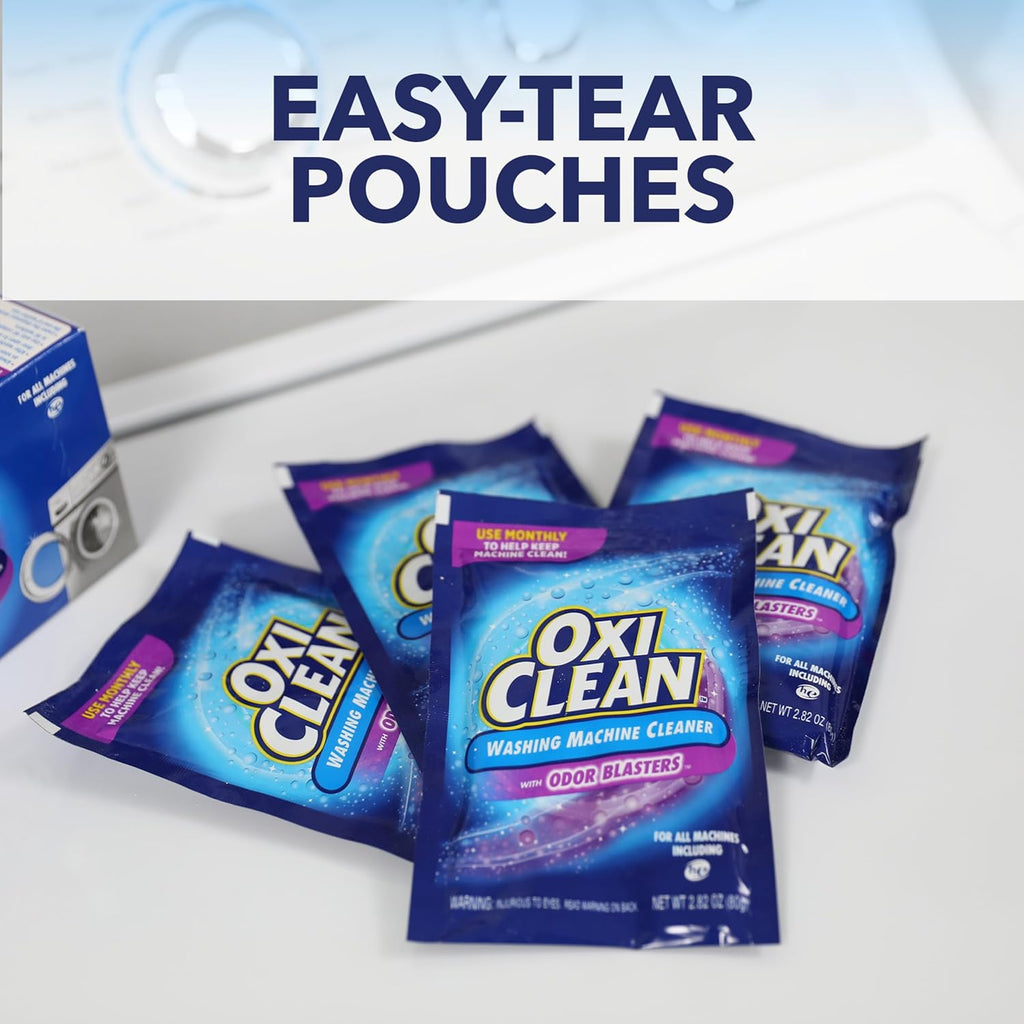 OxiClean Washing Machine Cleaner - Odor Blasters for Freshness | 4 Count Pack
