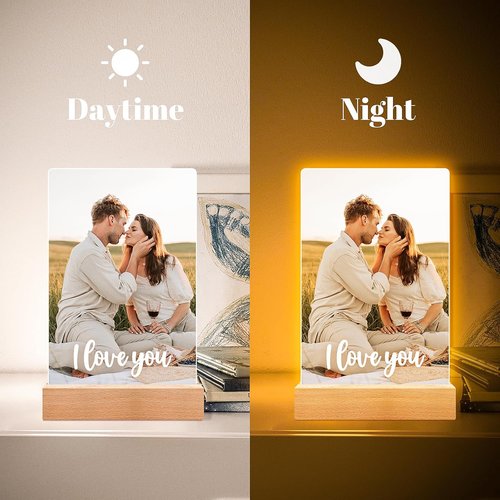 Bulaient Personalized Picture Frame - Custom Photo Frame with Night Light | Perfect Anniversary & Birthday Gift