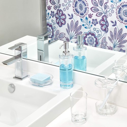 iDesign Eva Plastic Tumbler Cup, Holder for Makeup Brushes, Toothbrushes, Glasses, and Brushes on Bathroom, Vanity Countertops, College Dorm, Bedroom Desks, 2.75" x 2.75" x 4.25" - Clear