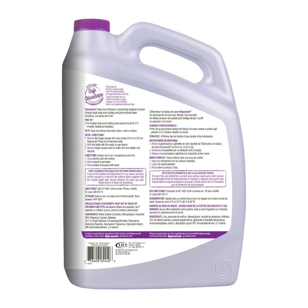 Rejuvenate Soap Scum Remover Refill Easily Dissolves Soap Scum Without Scrubbing, 1 Gallon