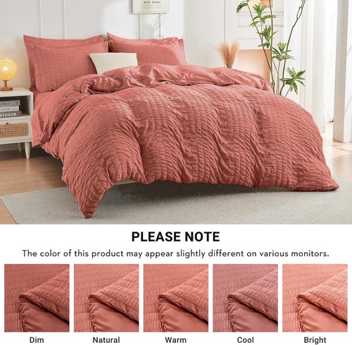 HYMOKEGE Twin XL Comforter Set - Luxury 5-Piece Seersucker Bedding Set for All Seasons | Includes Comforter, Sheets, Pillowcase & Sham