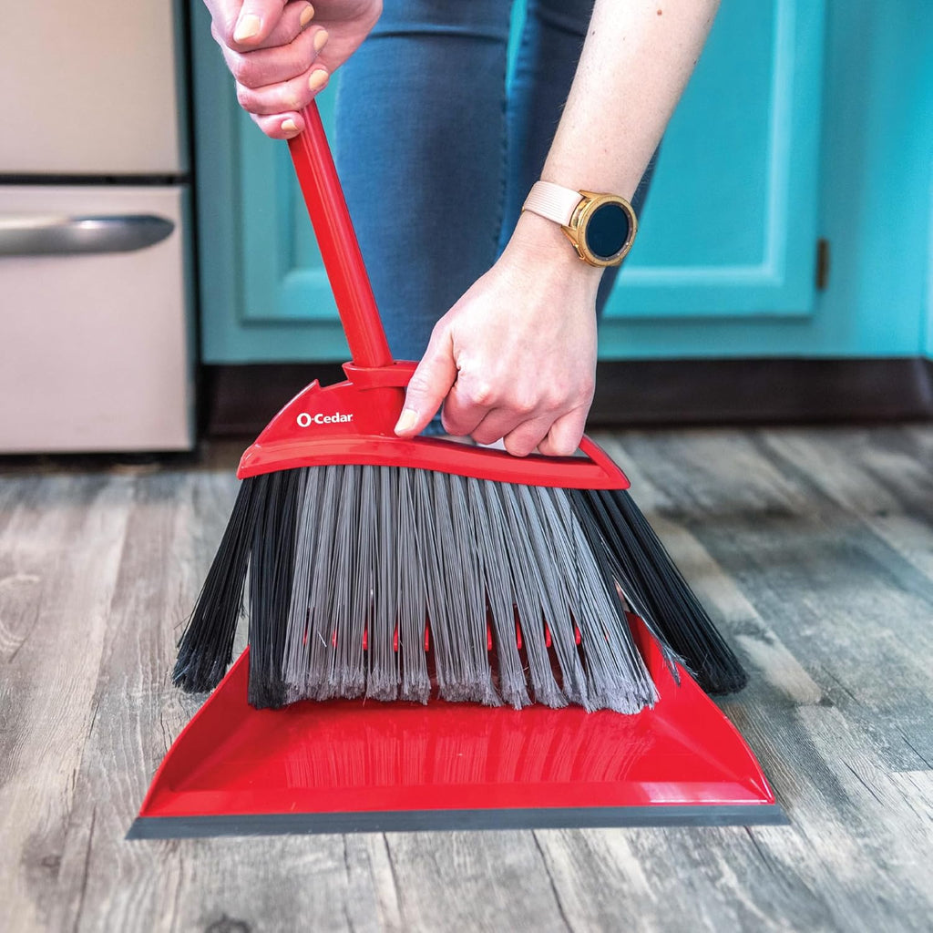 O-Cedar Pet Pro Broom - Step-On Dustpan for Effortless Cleaning | Removes 99% of Pet Hair