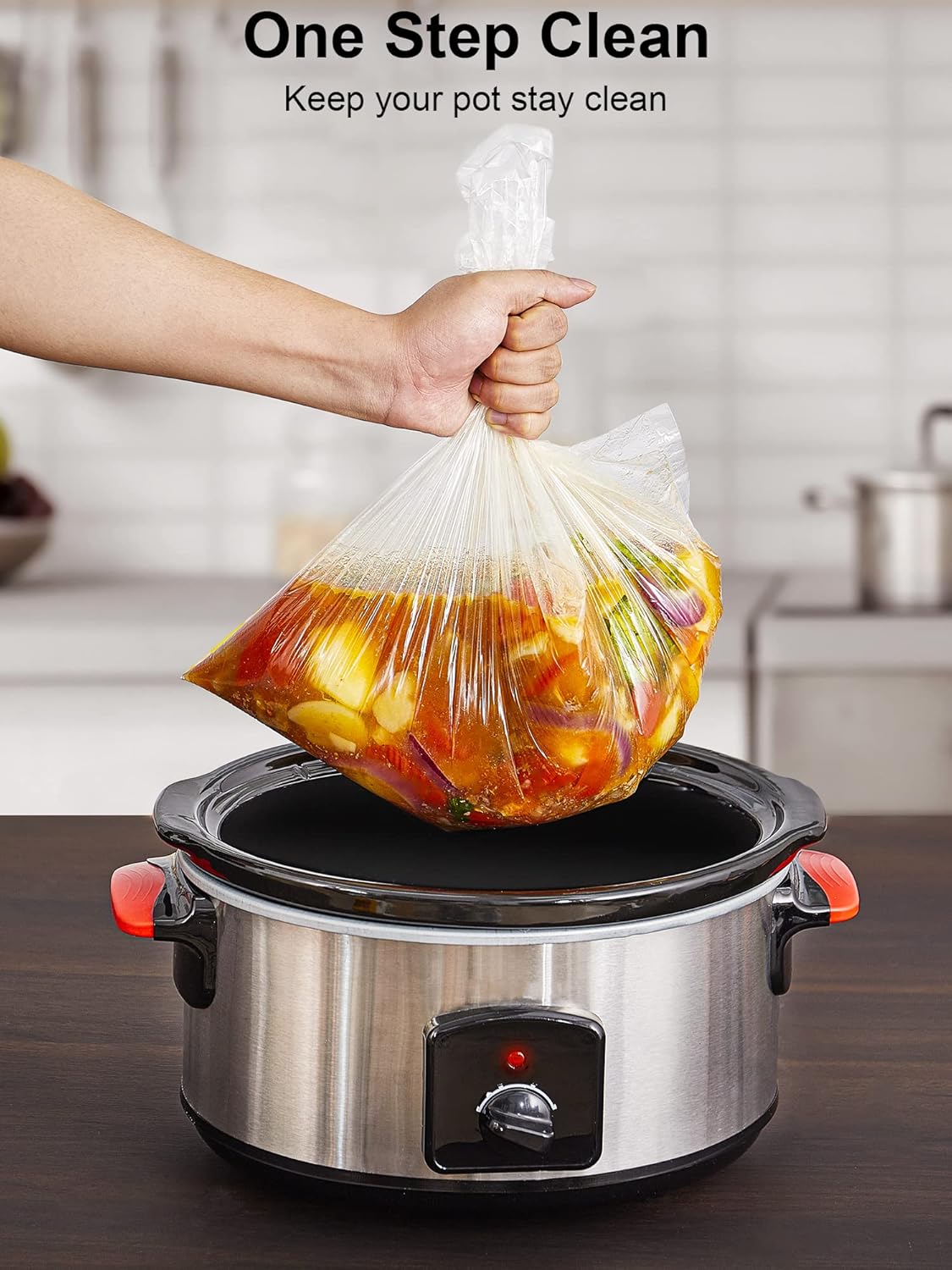 SMARTAKE Slow Cooker Liners - Large 13"x21" Disposable Bags for 3QT to 8QT Cookers | 60 Count