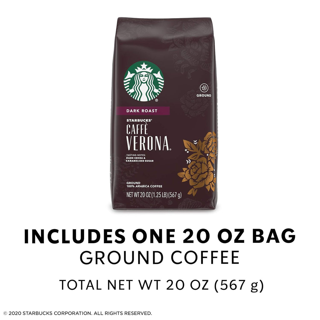 Starbucks Dark Roast Ground Coffee - Caffè Verona - 100% Arabica - 20 oz. Bag