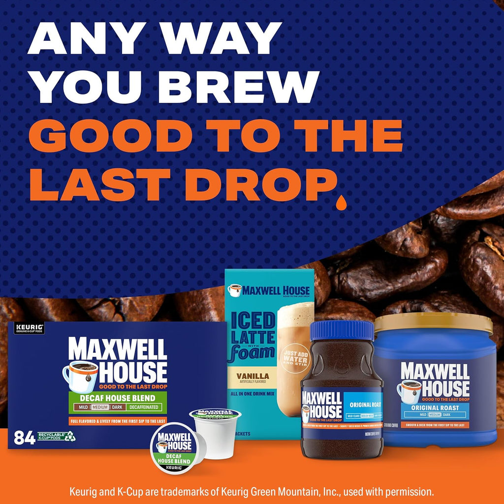 Maxwell House Decaf House Blend K-Cup Coffee Pods - Medium Roast, 84 Count Box