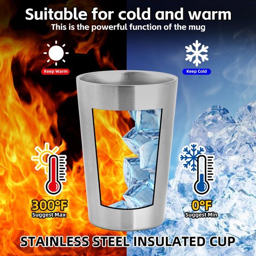 HOEGMST 10 Pack 12 oz Stainless Steel Insulated Cup, Double Wall Vacuum Small Metal Cup, Reusable Camping Cups Unbreakable Indoor Outdoor for Party, Home, Office, BBQ, Sliver