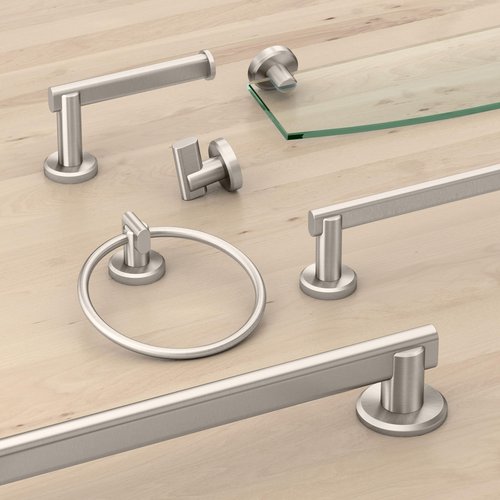 Gatco 5465 Locke Single Robe Hook, Wall Mounted Hook for Bathroom Towels & Robes, Satin Nickel