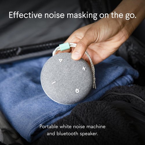 SNOOZ Go - Portable Travel Sound Machine, 6 Sounds, Fan, Pink & White Noise, Rechargeable Bluetooth Speaker, Sleep Aid for Adults, Kids, Office Privacy, Sleeping Essential for Gift Registry - Charcoal