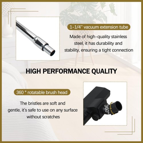 AOQIVIS 3670M Vacuum Extension Tube & with Universal Vacuum Cleaner Floor Brush Head for Eureka Vacuum | Accepting 1.25 inch Cleaner | Vacuum Attachments 31.7inch