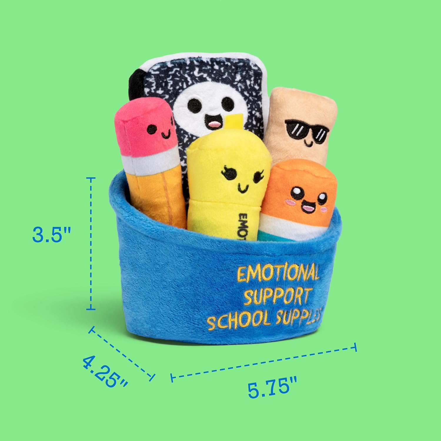 Relatable Emotional Support Plush Toys - Cute Stuffed Animals & Squishy Gifts | Set of 5 with Basket