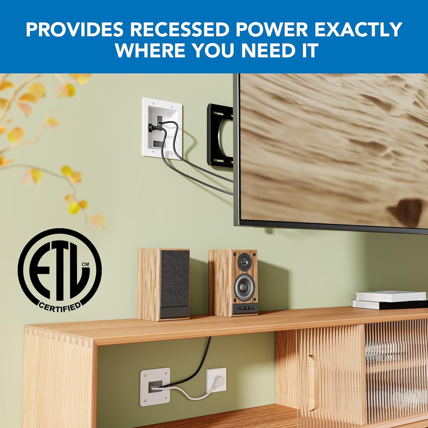 Mount-It! In-Wall TV Cable Concealer Kit - Triple Outlet, 9ft Cord & Hand Saw for Easy Cable Management