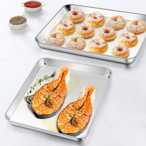 Homikit Quarter Sheet Pan - 9x13 Inches Stainless Steel Baking Sheet | Non-Stick, Dishwasher Safe, Rust-Free