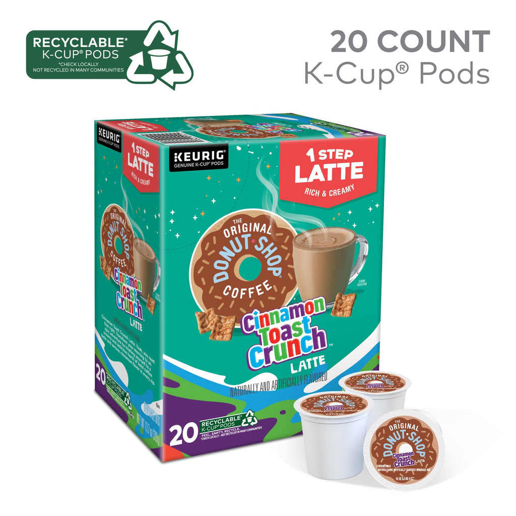 The Original Donut Shop Cinnamon Toast Crunch One-Step Latte, Keurig Single Serve K-Cup Pods, 20 Count