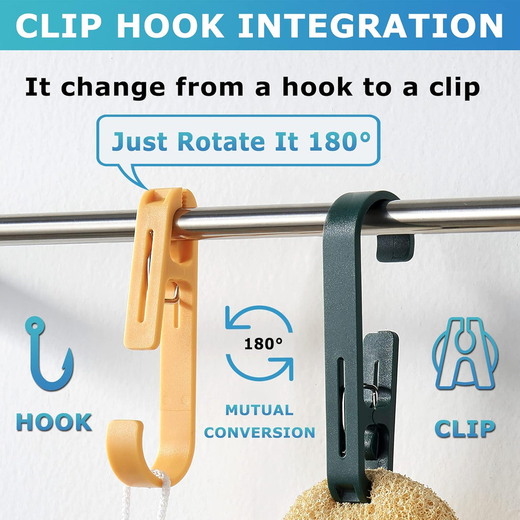 XoYoZo Laundry Hooks - Versatile Clips Hanger for Organizing Socks, Boots, Bras & Towels - 4 Pcs (Black)