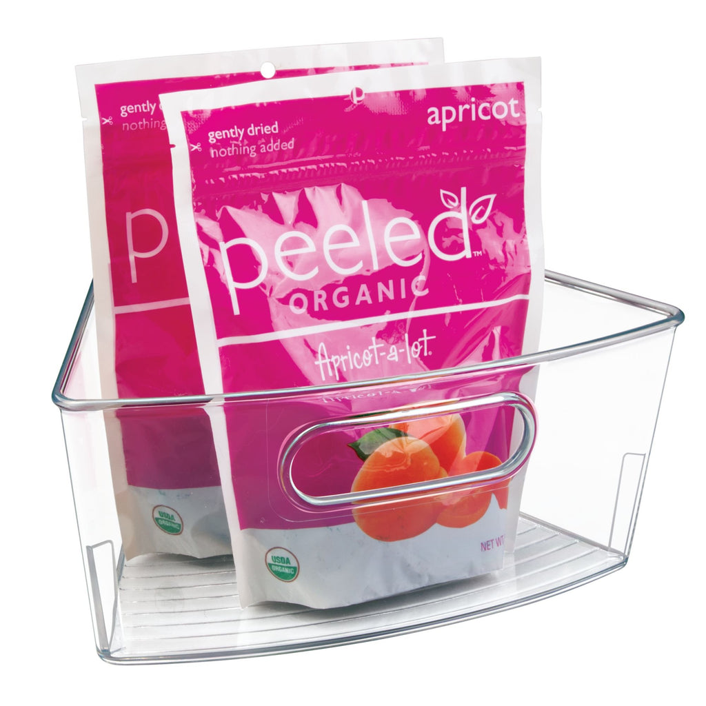 iDesign Plastic Lazy Susan Cabinet Storage Bin, 1/8 Wedge Container for Kitchen, Pantry, Counter, BPA-Free, 10.25" x 9.5" x 4", Clear