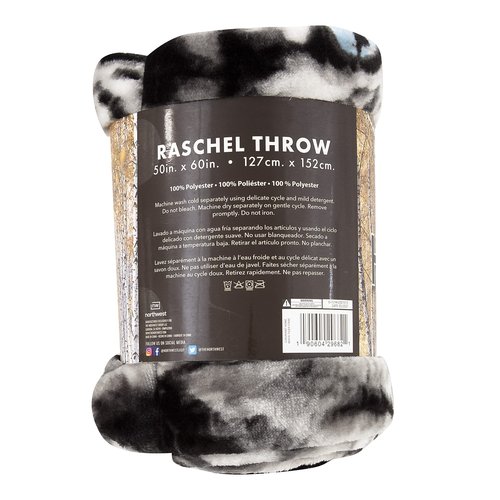 Northwest Wild Heritage Raschel Throw Blanket, 50" x 60", White Tiger