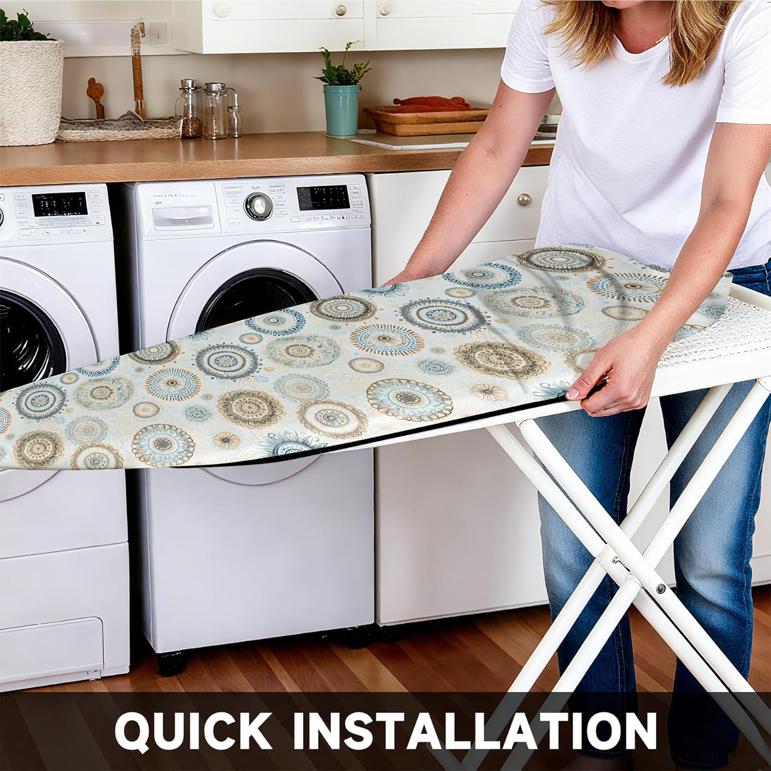 Regine Switzerland Ironing Board Cover - Heavy Duty Non-Slip Design with Thick Padding | 15"x54" Standard Size