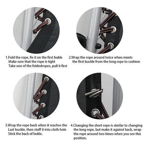 UNEEDE 4 Cords Zero Gravity Chair Replacement Cord, Antigravity Chair Replacement Cords for Repairing Zero Gravity Chair,Nylon Stretch Cord (Brown)