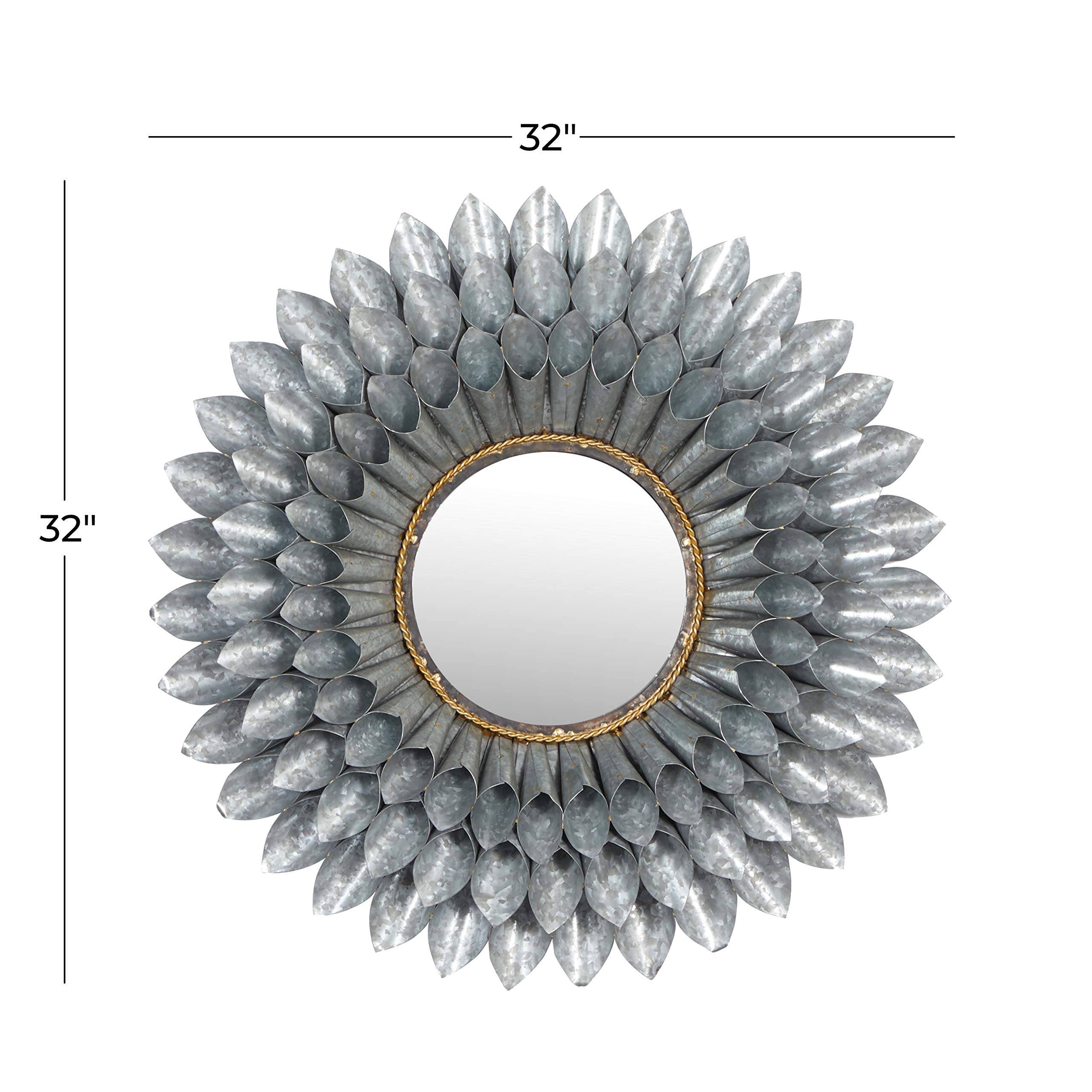 Deco 79 Multi Colored Contemporary Metal Wall Mirror, 32 x 32