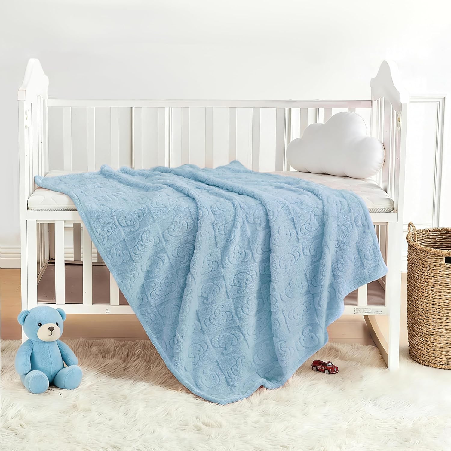 Pro Goleem Baby Boy Blanket - Soft Fleece Crib & Stroller Blanket, 30" x 40", Blue for Newborns & Toddlers