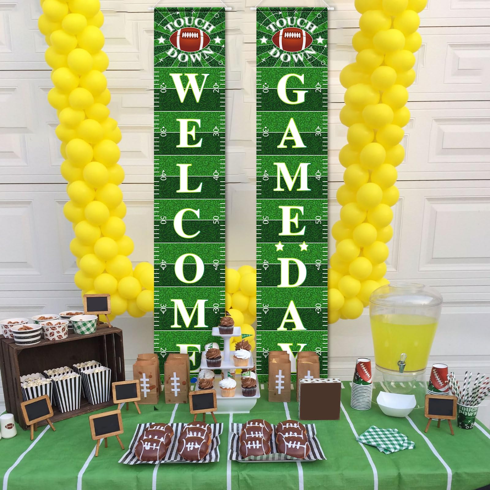 Football Porch Sign Banner Welcome Hanging Door Banner for Sport Theme Party Football Rugby Welcome Game Day Festival Party Decoration Supplies