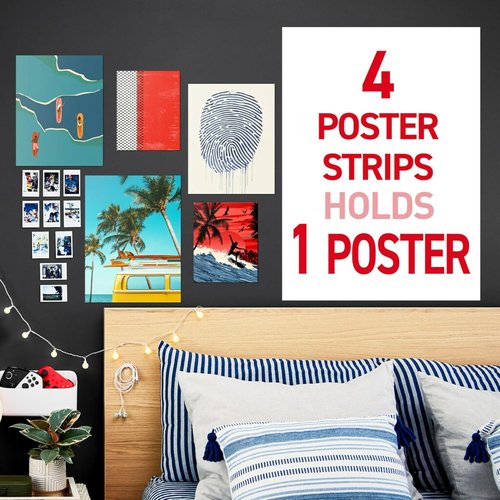 Command Poster Strips - 60 Count Damage-Free Hangers | Easy No-Tool Installation for Home & Office Decor