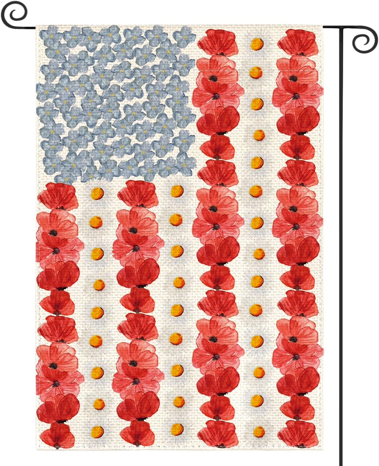 AVOIN Colorlife Myosotis Poppy Garden Flag - 12x18 Inch Double-Sided Patriotic Outdoor Decoration