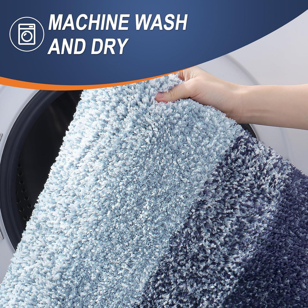 OLANLY Bathroom Rugs - Extra Soft Microfiber Mat 36x24 | Quick Dry, Machine Washable, Airy Blue