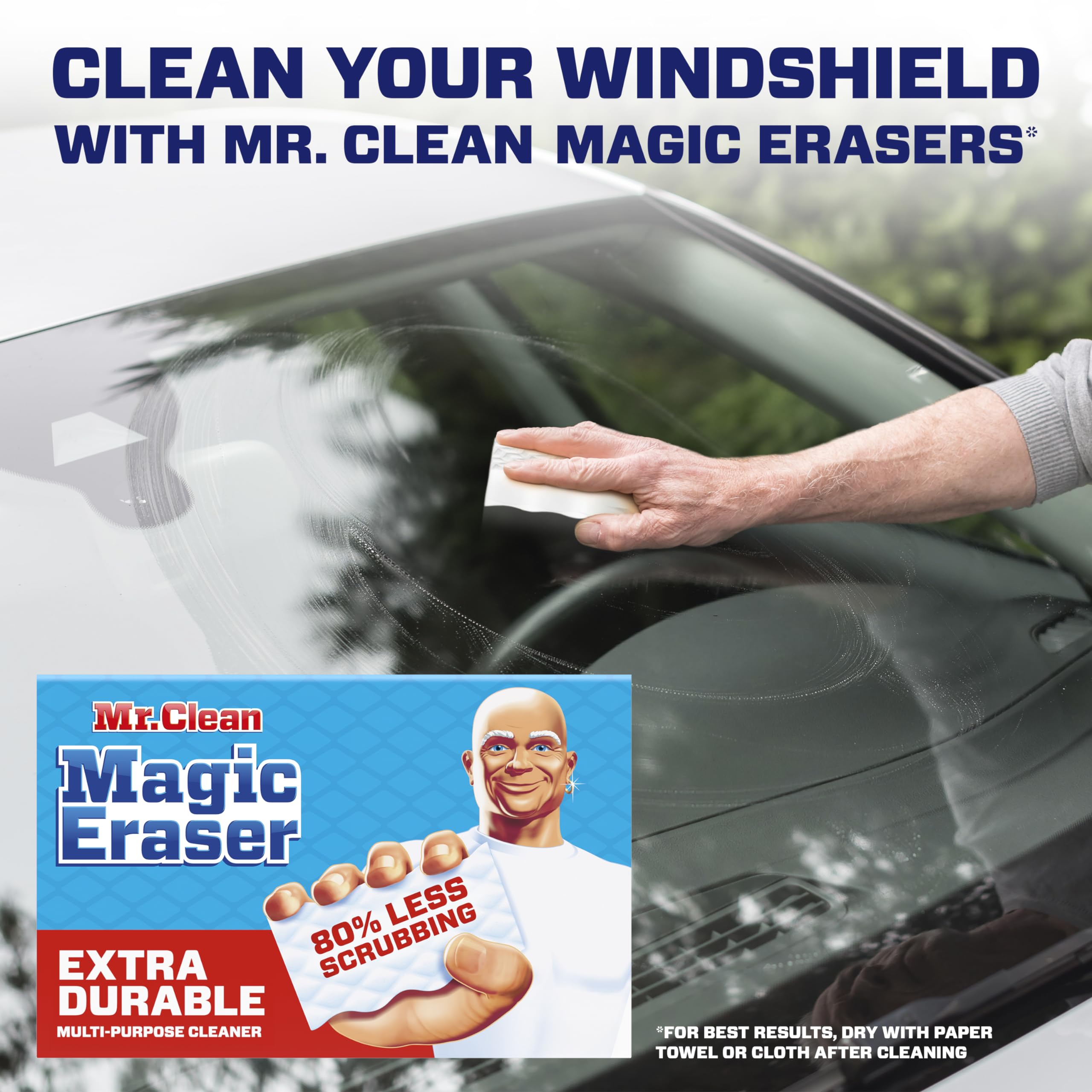 Mr. Clean Magic Eraser Sponge, All Purpose Cleaner, Cleaning Scrubber, Wall, Sneaker, Kitchen, Bathroom, Shower Cleaner, Cleaning Supplies, Melamine Sponge, Cleaning Pads, Extra Durable, 10ct