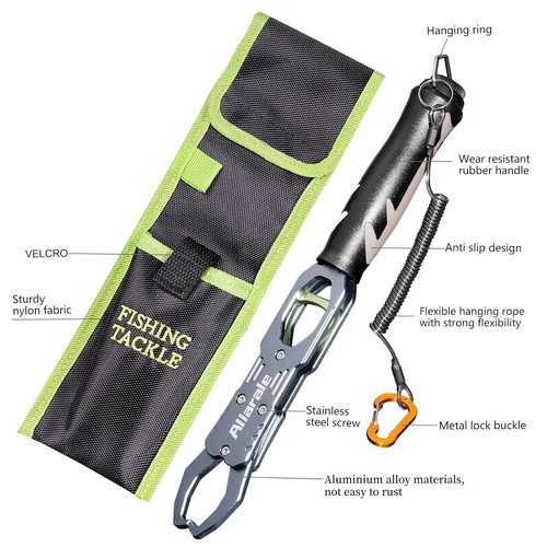 **Fish Lip Gripper | Professional Aluminium Alloy Fish Holder with 40 lb Weight Scale & 360° Rotation**
