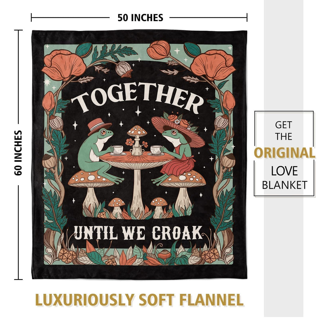 SteadStyle Valentine's Day Gifts for Her Him, Wedding Anniversary Birthday Frog Blanket for Couples Boyfriend Girlfriend, Romantic I Love You Gift for Wife Husband, Couch Picnic Home Decor 60X50