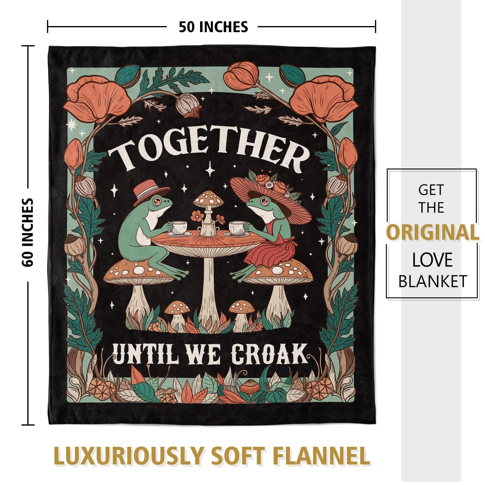 SteadStyle Valentine's Day Gifts for Her Him, Wedding Anniversary Birthday Frog Blanket for Couples Boyfriend Girlfriend, Romantic I Love You Gift for Wife Husband, Couch Picnic Home Decor 60X50