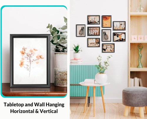LaVie Home 4x6 Picture Frames - Set of 12 Classic Black Frames with High Definition Glass for Wall & Table Display