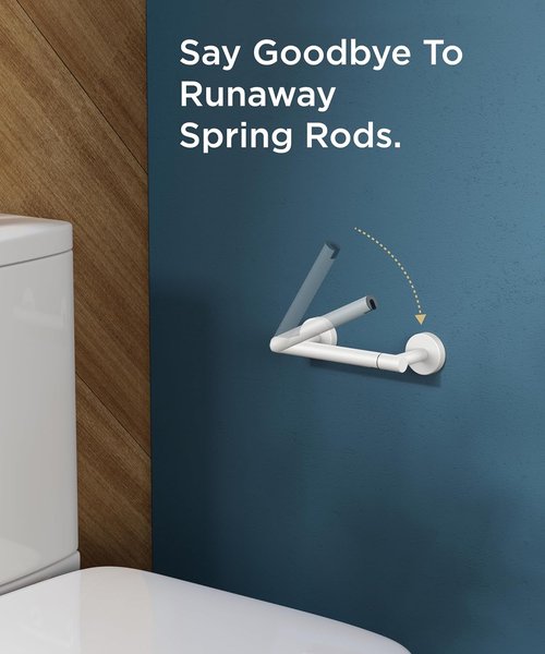 FORIOUS Toilet Paper Holder - Stainless Steel Rustproof Double Post Pivoting Design | White Finish