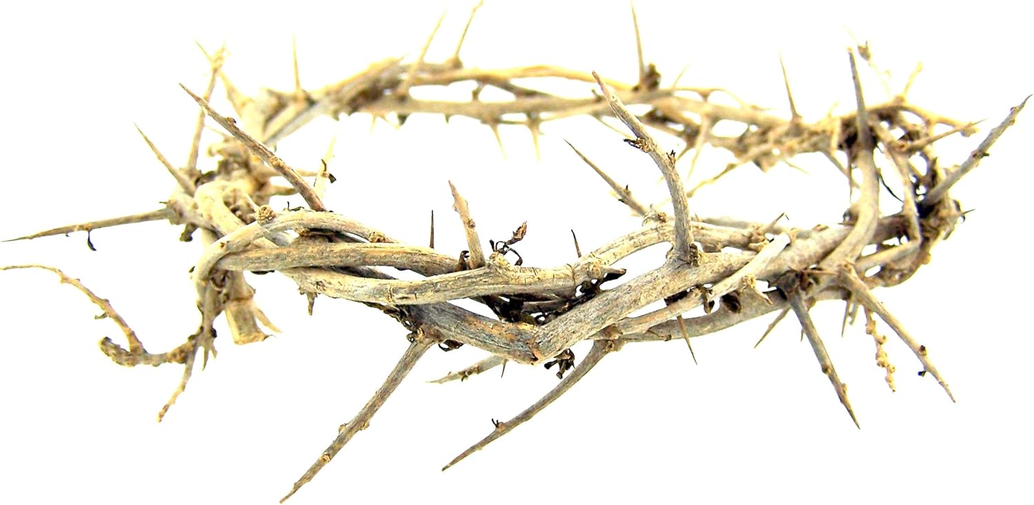 Religious Gifts - Handmade 6-Inch Crown of Thorns Cross Accent for Easter & Lent Decor