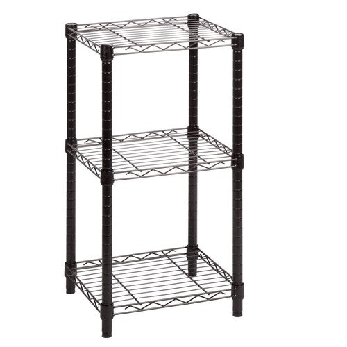 Honey-Can-Do Small 3-Tier Adjustable Storage Shelving Unit SHF-09209 Black 600 lbs