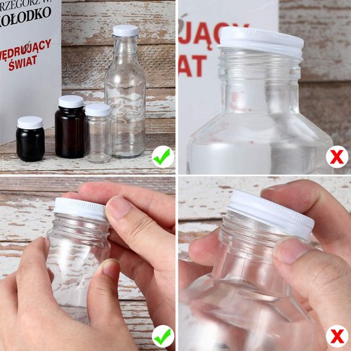Patelai 144 Pieces 38 mm White Growler Caps Lids, Tinplate Metal Screw Caps with White Filling Glue Fits for Most 1/2 and 1 Gallon Jugs