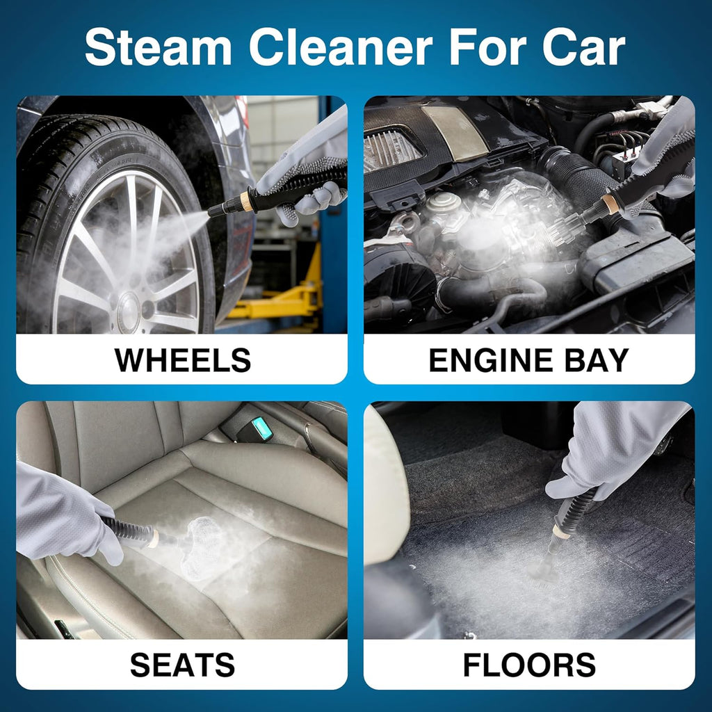 Skiennix Steam Cleaner - 2500W High Pressure Portable Steamer with 6 Adjustable Levels & 17-Pc Kit