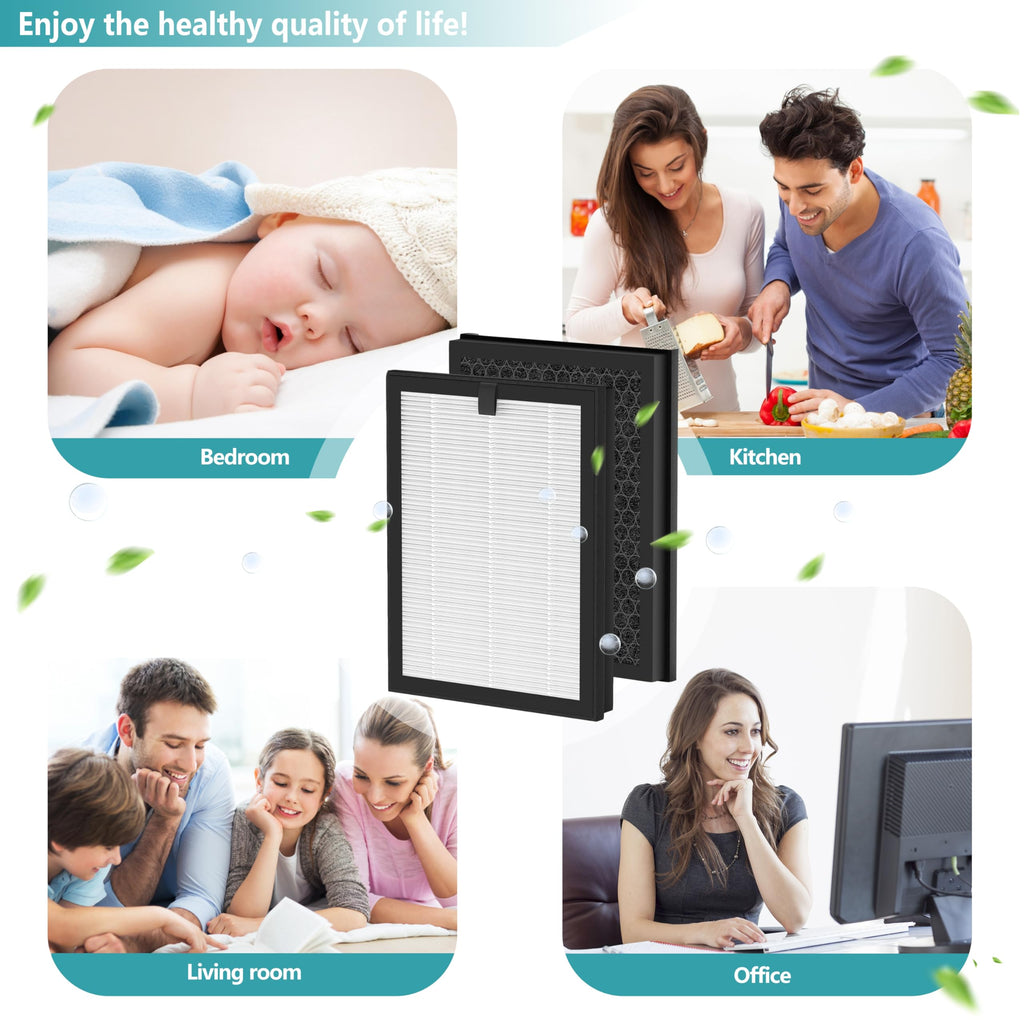 Lhari 2 Packs ClearAir-A5 Replacement Filter, compatible with VEWIOR ClearAir-A5 Air Purifier, 3-in-1 H13 True HEPA Air Cleaner Filter
