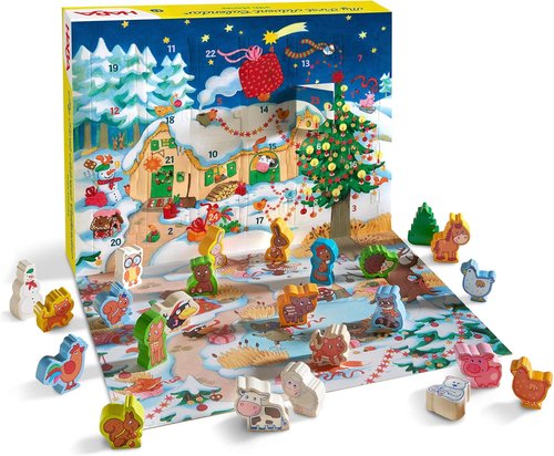 HABA My First Advent Calendar - Farmyard Themed Wooden Animals for Toddler Christmas Fun | Reusable Design