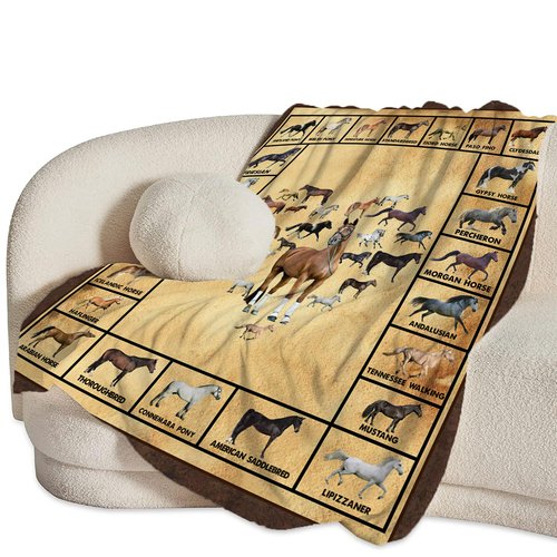 Horse Blanket Throws Horse Gifts Horses Throw Blanket for Girls Boys Kids Adults Soft Warm Cozy Fleece Blanket for Couch Sofa Bed 50"x40"