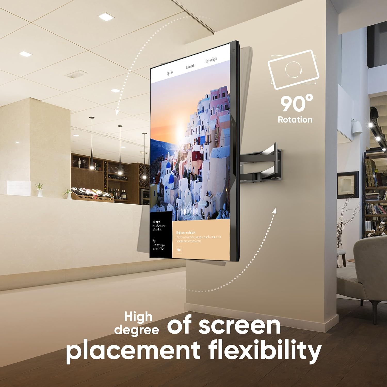ONKRON Full Motion TV Wall Mount - Heavy Duty for 42-110 Inch TVs | Swivel, Tilt, Long Reach, Max VESA 800x600, Black