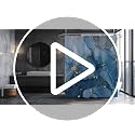 Blue Marble Shower Curtain 36x72 Inch Modern Abstract Bathroom Decor - BayNook