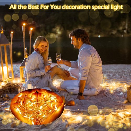 Hortsun Fairy Lights - 100 Packs Battery Operated Twinkle Lights | 7 Ft Mini Waterproof String (Warm White)