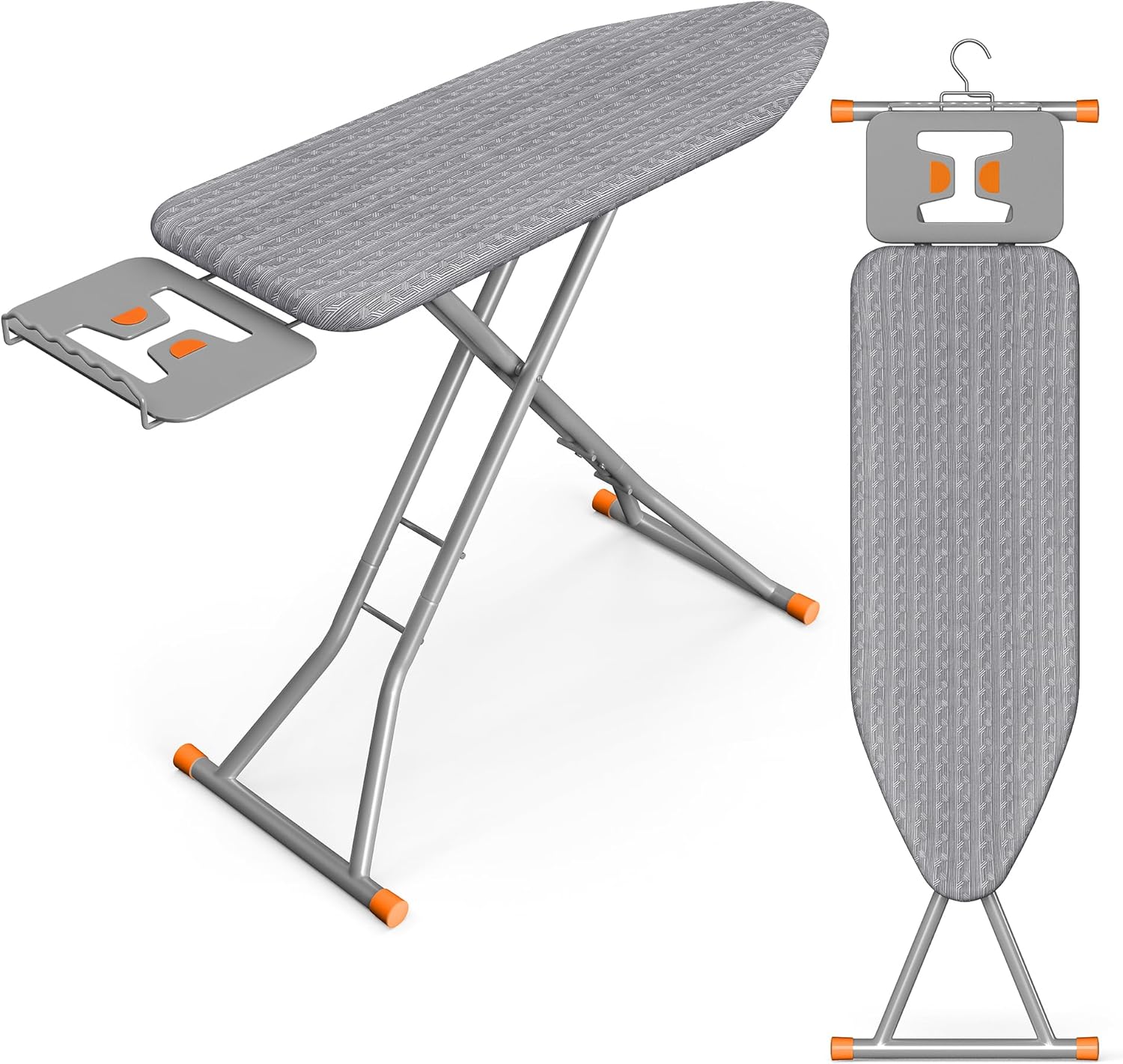 SONGMICS Ironing Board - Foldable & Height Adjustable with Retractable Iron Rest | 43 x 13 Inches, Dove Gray