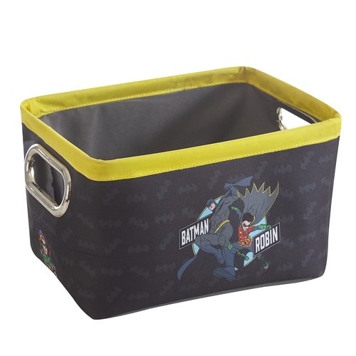 Batman 3 Piece Nestable Rectangular Storage Bins with Grommet Handles for Organizing Toys, Games, Clothes in Nursery, Playroom, Bedroom, Bathroom