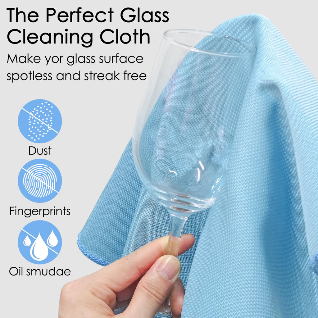 ATZNZIK 24 Pack Microfiber Glass Cleaning Cloth 16 Inch X 16 Inch Polishing Cloths Glass Cleaning Towel Lint Free Cloth for Cleaning Windows, Glasses, Mirrors, Windshields, Stainless Steel